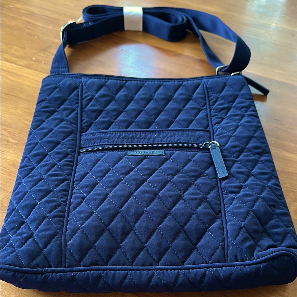 New Vera Bradley Zip Top Hipster Crossbody Bag Microfiber Rustic Blue